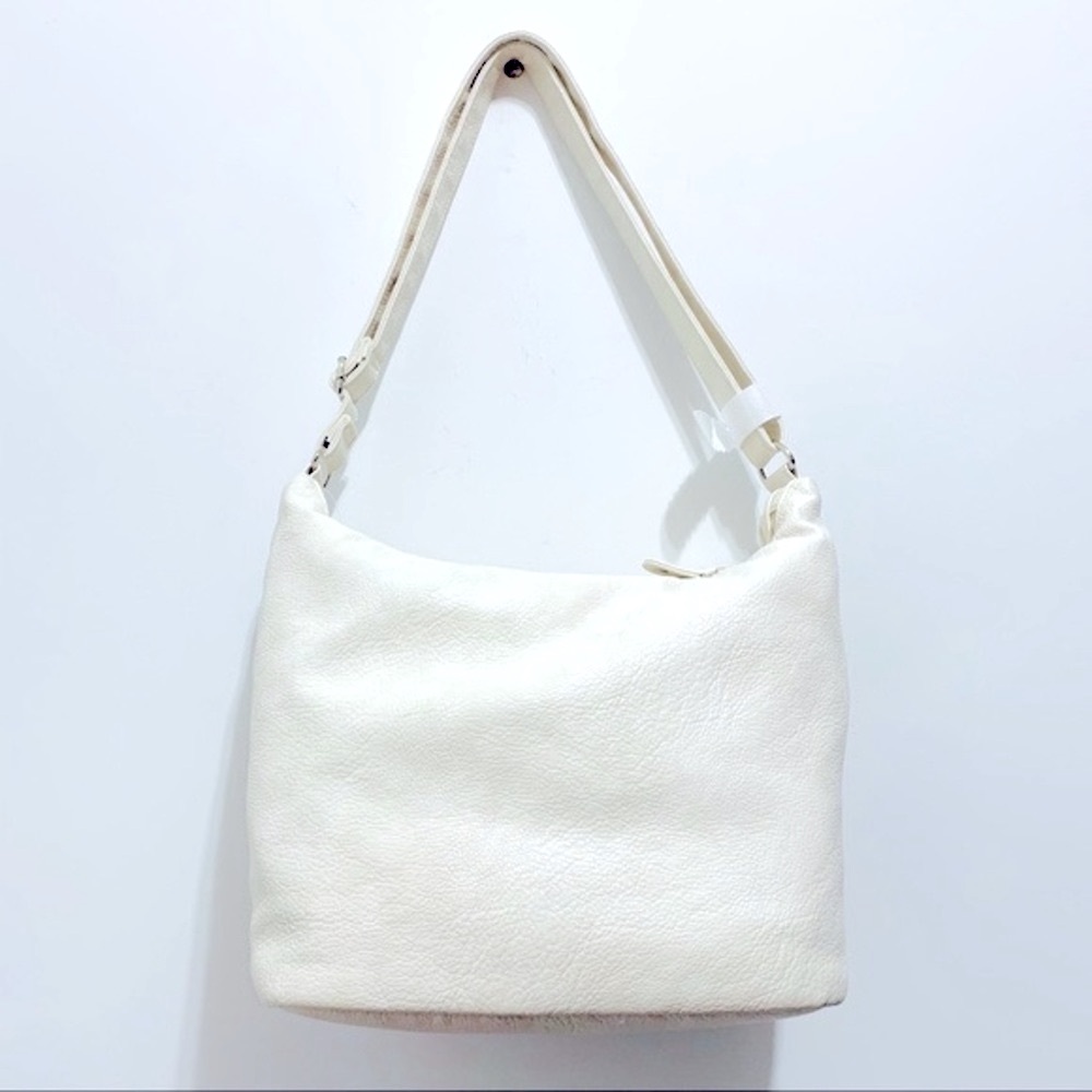 🆕 Bueno Solana Washed Large White Leather Hobo Handbag - Picture 9 of 10